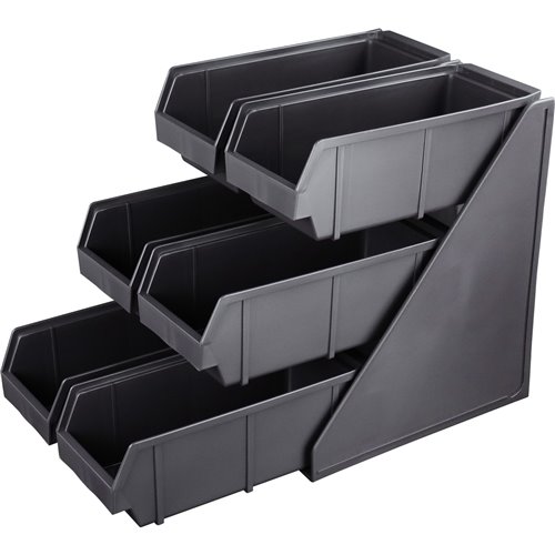 6 Bin Countertop Organiser 3 Tier Black | Stalwart DA-WQL3006