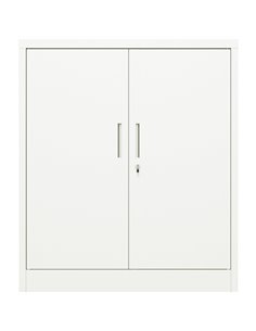 Professional Metal Storage Cabinet 2 doors 900x400x1200mm Lock 3 adjustable shelves White | Stalwart DA-MXFC13WHITE