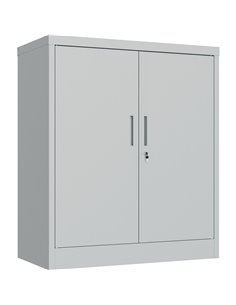 Professional Metal Storage Cabinet 2 doors 900x400x1200mm Lock 3 adjustable shelves Light Grey | Stalwart DA-MXFC13LIGHTGREY