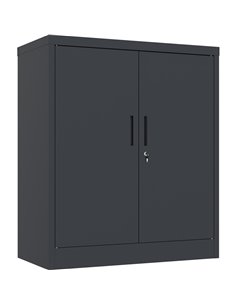 Professional Metal Storage Cabinet 2 doors 900x400x1200mm Lock 3 adjustable shelves Black | Stalwart DA-MXFC13BLACK