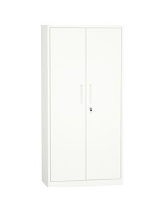 Professional Metal Storage Cabinet 2 doors 900x400x1800mm Lock 4 adjustable shelves White | Stalwart DA-MXFC14WHITE