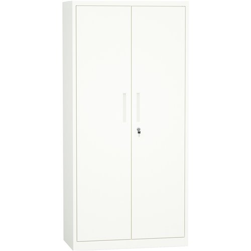 Professional Metal Storage Cabinet 2 doors 900x400x1800mm Lock 4 adjustable shelves White | Stalwart DA-MXFC14WHITE