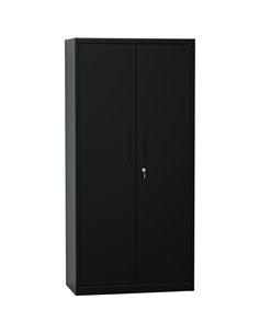 Professional Metal Storage Cabinet 2 doors 900x400x1800mm Lock 4 adjustable shelves Black | Stalwart DA-MXFC14BLACK