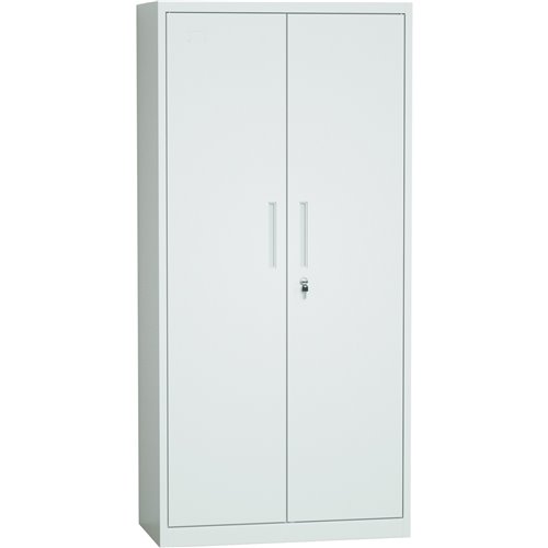 Professional Metal Storage Cabinet 2 doors 900x400x1800mm Lock 4 adjustable shelves Light Grey | Stalwart DA-MXFC14LIGHTGREY