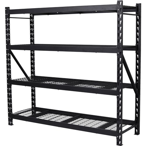 Commercial Shelving unit 4 tier 800kg/shelf Width 1960mm Depth 610mm Black wire | Stalwart DA-KIT99