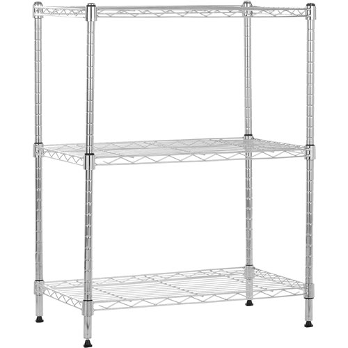 Commercial Shelving unit 3 tier 750kg Width 750mm Depth 350mm Chrome wire | Stalwart DA-AMJ532