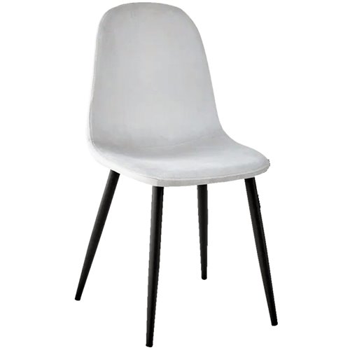 Velvet Dining Chair Light Grey | Stalwart DA-WW088LIGHTGREY