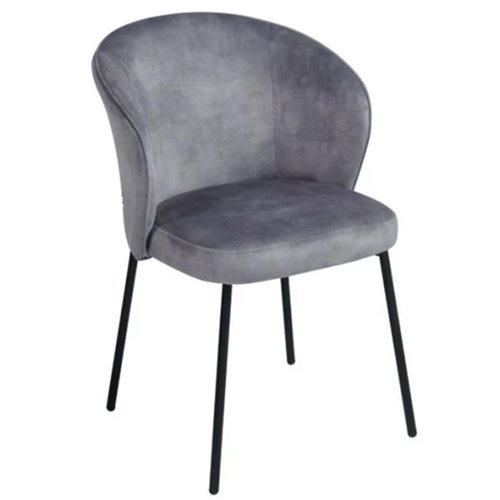 Velvet Dining Chair Dark Grey | Stalwart DA-WW166DARKGREYVELVET