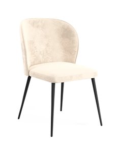 Velvet Dining Chair Beige | Stalwart DA-WW166BEIGEVELVET