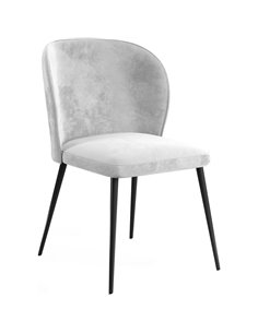 Velvet Dining Chair Light Grey | Stalwart DA-WW166LIGHTGREYVELVET