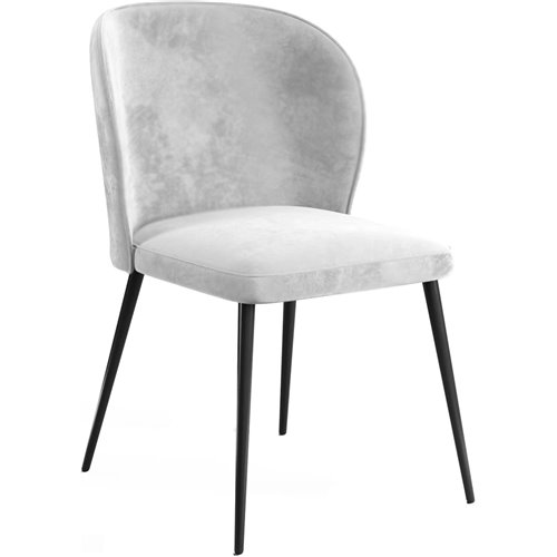 Velvet Dining Chair Light Grey | Stalwart DA-WW166LIGHTGREYVELVET