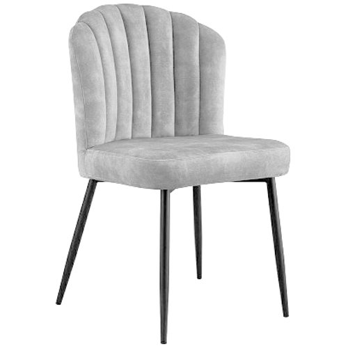 Velvet Dining Chair Light Grey | Stalwart DA-WW189LIGHTGREY