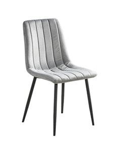 Velvet Dining Chair Light Grey | Stalwart DA-WW101LIGHTGREY