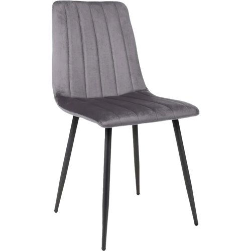 Velvet Dining Chair Dark Grey | Stalwart DA-WW101DARKGREY