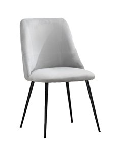 Velvet Dining Chair Light Grey | Stalwart DA-WW185LIGHTGREY