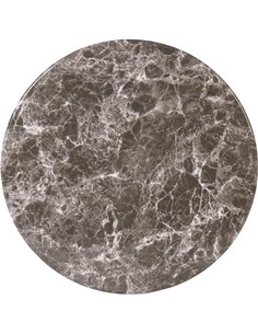 Seamless Round Table Top Black Marble  24&quot | Stalwart DA-TT24RBLACKMARBLE