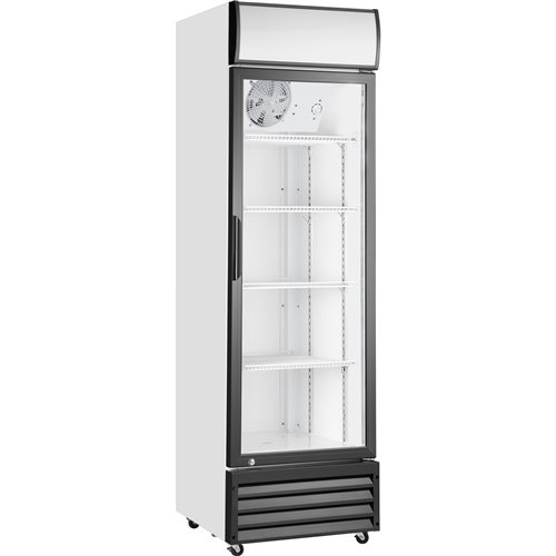 Commercial Bottle cooler Upright 290 litres Single hinged glass door Black&ampWhite | Stalwart DA-SSP338WEA