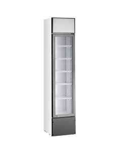 Commercial Bottle cooler Upright 160 litres Single hinged glass door Black&ampWhite | Stalwart DA-SSP160FEA