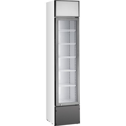 Commercial Bottle cooler Upright 160 litres Single hinged glass door Black&ampWhite | Stalwart DA-SSP160FEA