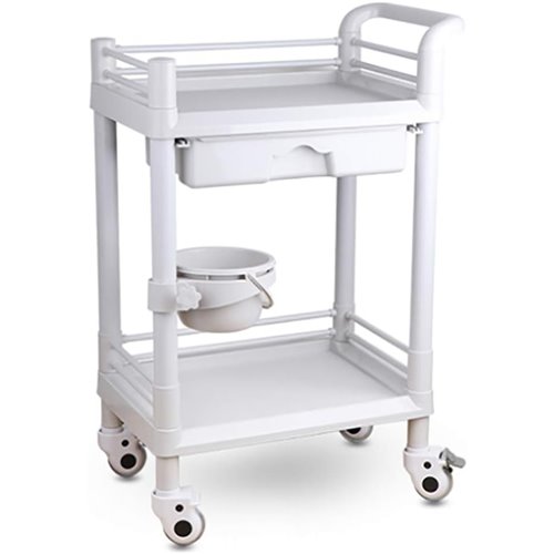 Professional 2 Tier Mobile Trolley 1 Drawer ABS 540x370x900mm | Stalwart DA-WH2ST5437D