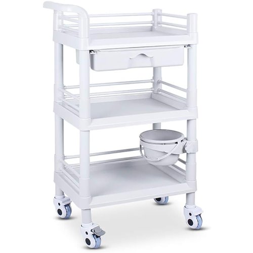 Professional 3 Tier Mobile Trolley 1 Drawer ABS 540x370x980mm | Stalwart DA-WH3ST5437D