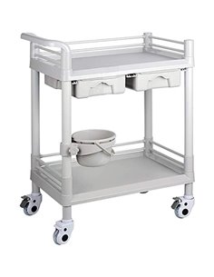 Professional 2 Tier Mobile Trolley 2 Drawers ABS 645x445x900mm | Stalwart DA-WH2MT6544D2