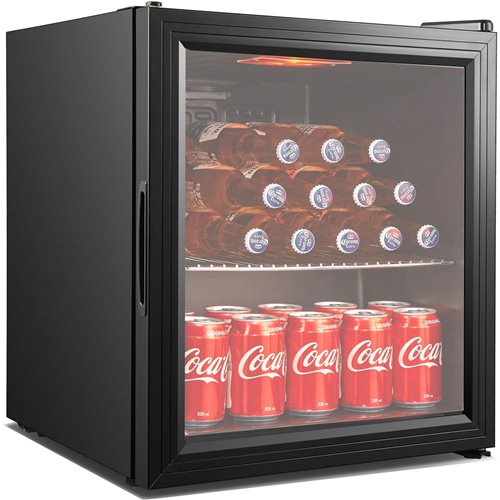 Mini Bottle cooler Glass door 50 litres Black | Stalwart DA-BC50