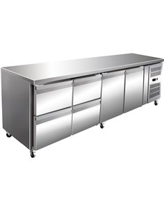 Commercial Refrigerated Counter 2 doors 4 drawers Depth 700mm | Stalwart DA-JTGN4140TN