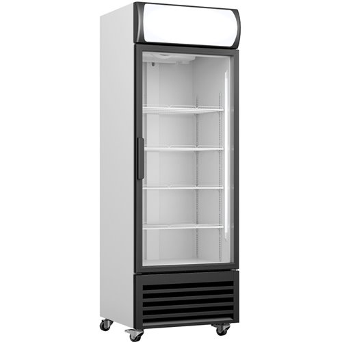 Commercial Display Refrigerator with Glass door &amp Canopy 530 litres Black | Stalwart DA-FCLD70D