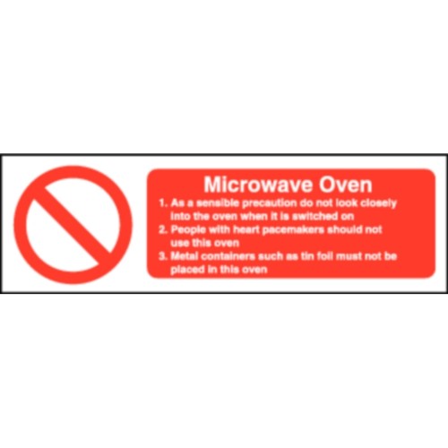 Microwave Oven Safety Sign