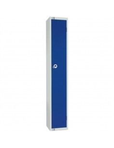 Single Door Locker with Sloping Top Blue Padlock