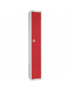 Single Door Locker with Sloping Top Red Colour Camlock