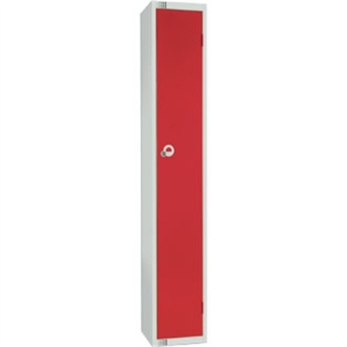 Single Door Locker with Sloping Top Red Colour Camlock