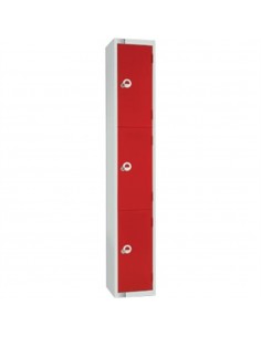 Three Door Locker Red Camlock