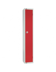 Single Door Locker with Sloping Top Red Door Camlock