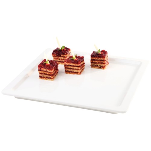 White Square 13" Melamine Tray