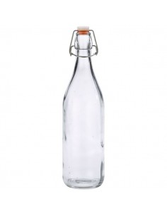 Genware Glass Swing Bottle 1L / 35oz - Quantity 6