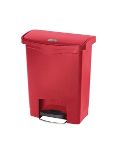 Rubbermaid Slim Jim Step on Front Pedal Red 30Ltr