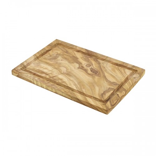 Olive Wood Serving Board W/ Groove 30X20cm+/-