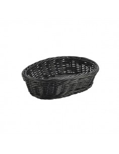 Black Oval Polywicker Basket 22.5 x 15.5 x 6.5cm