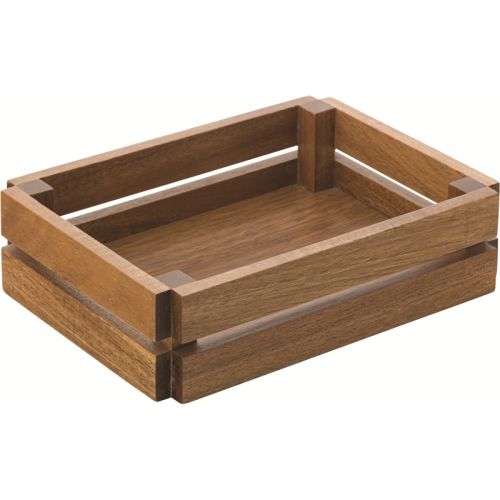 UTOPIA -Acacia Small Crate 8.75" x 6.25" (22 x 16cm) H: 2.25" (5.75cm)