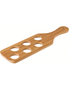 UTOPIA -Bamboo Shot Paddle to hold 6 Shots 15 x 4.25" (38 x 11cm)