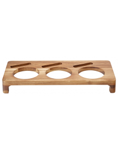 UTOPIA -Acacia Presentation Stand to hold 3 Serving Dishes 16.5 x 7" (42 x 18cm)