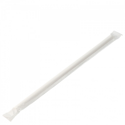 UTOPIA Paper Wrapped White Straw 8" (20cm) Box of 250