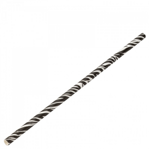 UTOPIA Paper Zebra Straw 8" (20cm) Box of 250