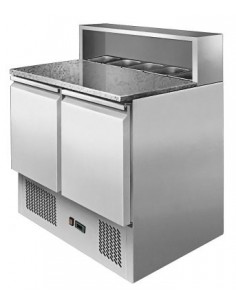 Atosa Ice-A-Cool Refrigerated Prep Station Marble Counter 2 Door