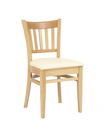 Bolero Wooden Side Chairs Vertical Slats Natural And Cream Pack Of