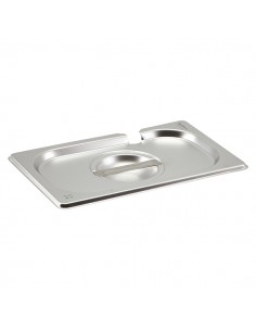 Stainless Steel Gastronorm Pan Notched Lid 1/4