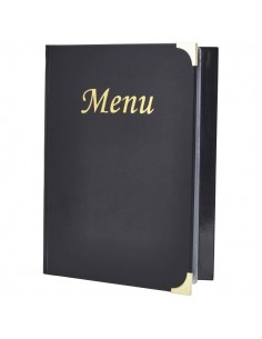 A4 Menu Holder Black 8 Pages