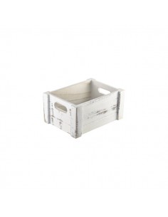 Wooden Crate White Wash Finish 22.8x16.5x11cm